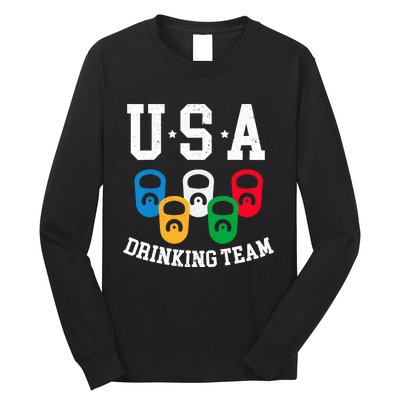 USA Drinking Team for a Team Drinking Beer Lovers Long Sleeve Shirt