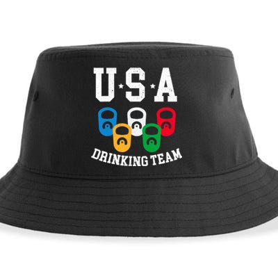 USA Drinking Team for a Team Drinking Beer Lovers Sustainable Bucket Hat