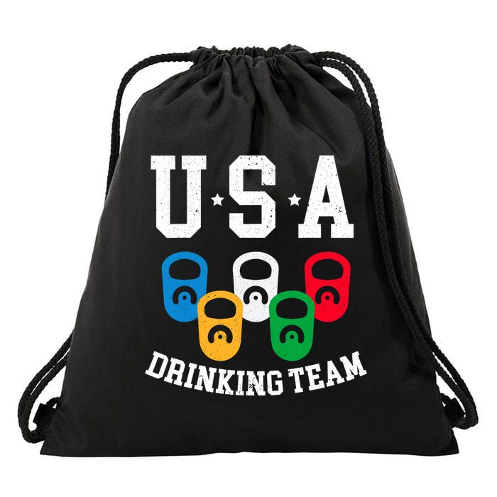 USA Drinking Team for a Team Drinking Beer Lovers Drawstring Bag