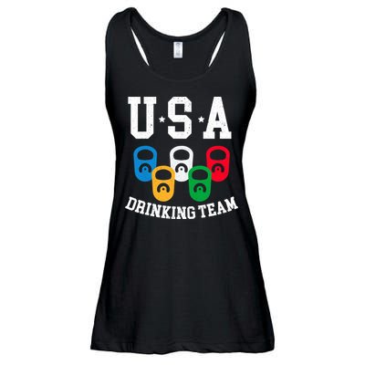 USA Drinking Team for a Team Drinking Beer Lovers Ladies Essential Flowy Tank