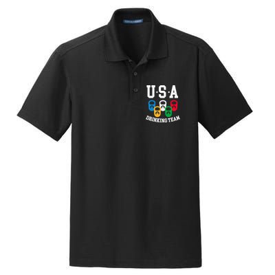 USA Drinking Team for a Team Drinking Beer Lovers Dry Zone Grid Polo