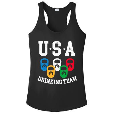 USA Drinking Team for a Team Drinking Beer Lovers Ladies PosiCharge Competitor Racerback Tank