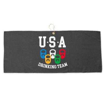 USA Drinking Team for a Team Drinking Beer Lovers Large Microfiber Waffle Golf Towel