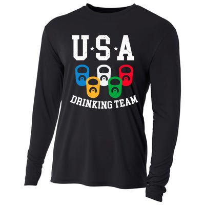 USA Drinking Team for a Team Drinking Beer Lovers Cooling Performance Long Sleeve Crew