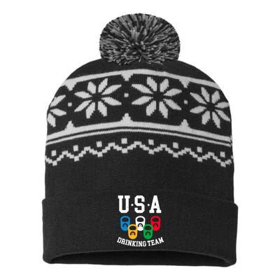 USA Drinking Team for a Team Drinking Beer Lovers USA-Made Snowflake Beanie