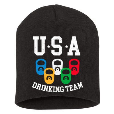 USA Drinking Team for a Team Drinking Beer Lovers Short Acrylic Beanie