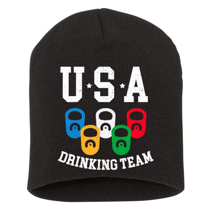 USA Drinking Team for a Team Drinking Beer Lovers Short Acrylic Beanie