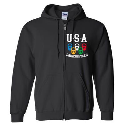 USA Drinking Team for a Team Drinking Beer Lovers Full Zip Hoodie