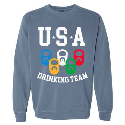 USA Drinking Team for a Team Drinking Beer Lovers Garment-Dyed Sweatshirt