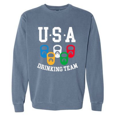 USA Drinking Team for a Team Drinking Beer Lovers Garment-Dyed Sweatshirt