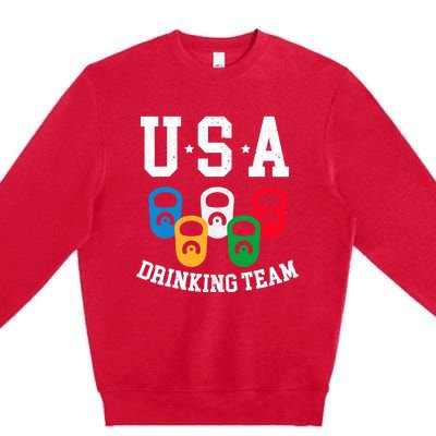 USA Drinking Team for a Team Drinking Beer Lovers Premium Crewneck Sweatshirt