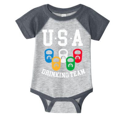 USA Drinking Team for a Team Drinking Beer Lovers Infant Baby Jersey Bodysuit