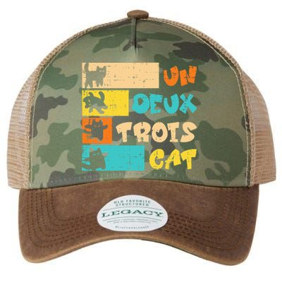 Un Deux Trois Cat French Retro Legacy Tie Dye Trucker Hat