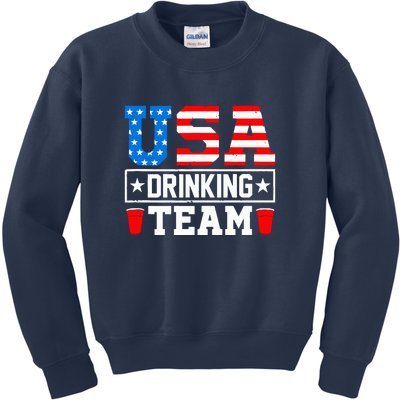 USA Drinking Team Funny Drinking Beer Lover Gift Kids Sweatshirt