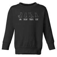 Un Deux Trois Cat Gift Funny French Pet Animal Joke Quote Toddler Sweatshirt