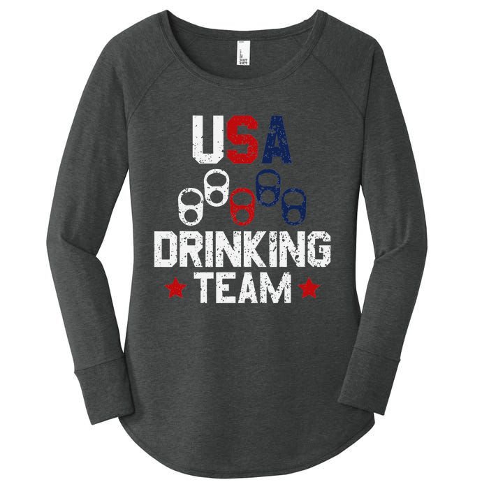 Usa Drinking Team Flag Women's Perfect Tri Tunic Long Sleeve Shirt