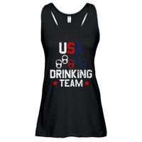 Usa Drinking Team Flag Ladies Essential Flowy Tank