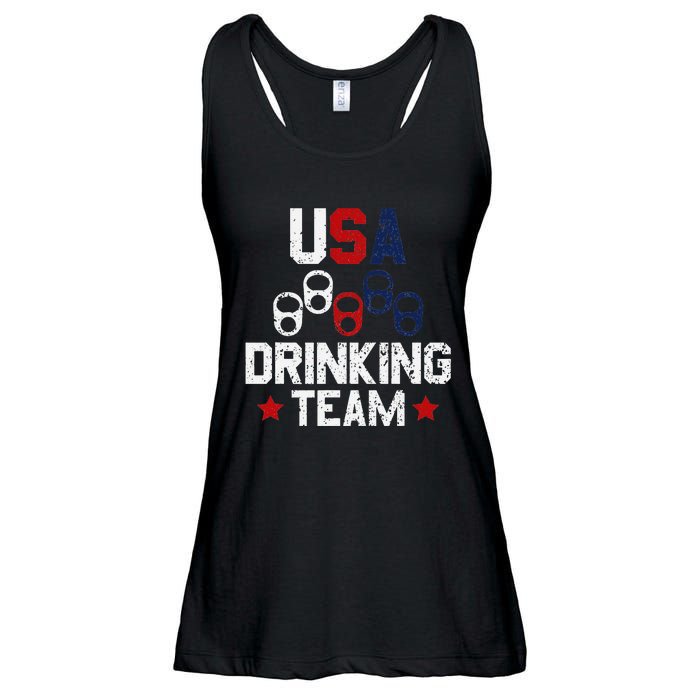 Usa Drinking Team Flag Ladies Essential Flowy Tank