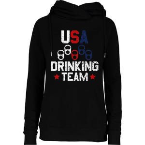 Usa Drinking Team Flag Womens Funnel Neck Pullover Hood