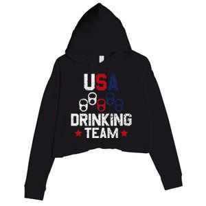 Usa Drinking Team Flag Crop Fleece Hoodie