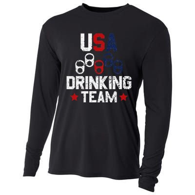 Usa Drinking Team Flag Cooling Performance Long Sleeve Crew