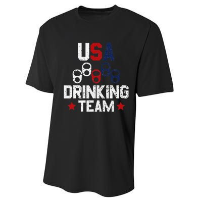 Usa Drinking Team Flag Performance Sprint T-Shirt