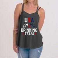 Usa Drinking Team Flag Women's Strappy Tank