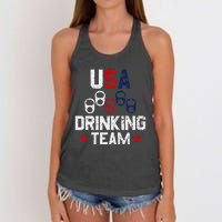 Usa Drinking Team Flag Women's Knotted Racerback Tank