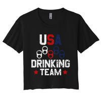 Usa Drinking Team Flag Women's Crop Top Tee