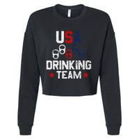 Usa Drinking Team Flag Cropped Pullover Crew