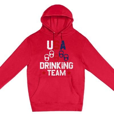 Usa Drinking Team Flag Premium Pullover Hoodie