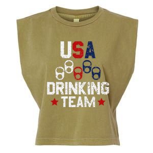 Usa Drinking Team Flag Garment-Dyed Women's Muscle Tee