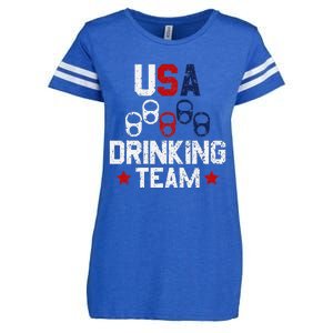 Usa Drinking Team Flag Enza Ladies Jersey Football T-Shirt