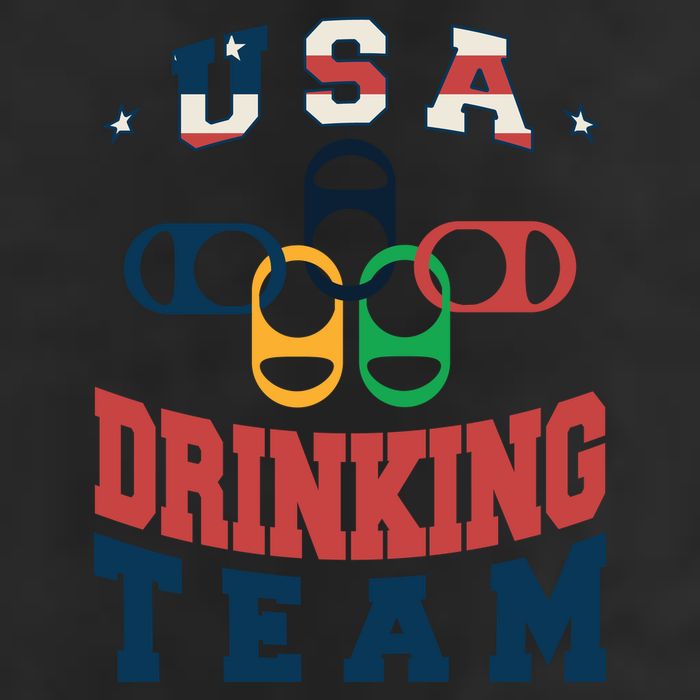 USA Drinking Team Olympics 7 Panel Mesh Trucker Snapback Hat