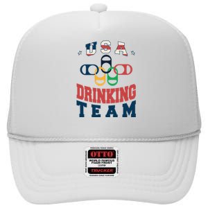 USA Drinking Team Olympics High Crown Mesh Back Trucker Hat