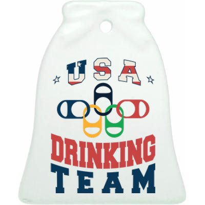 USA Drinking Team Olympics Ceramic Bell Ornament