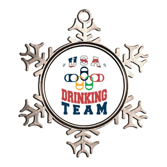 USA Drinking Team Olympics Metallic Star Ornament