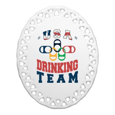 USA Drinking Team Olympics Ceramic Oval Ornament