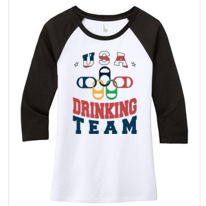 USA Drinking Team Olympics Women's Tri-Blend 3/4-Sleeve Raglan Shirt