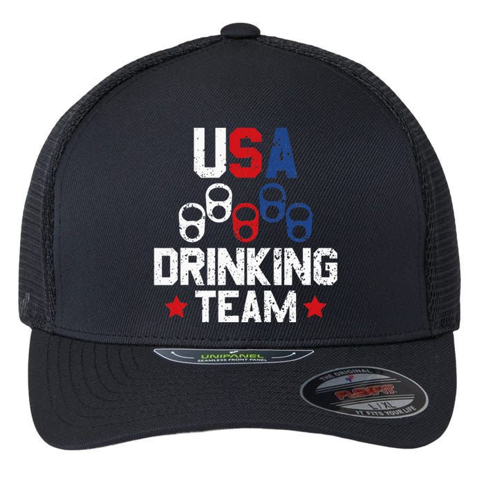 Usa Drinking Team Flag Flexfit Unipanel Trucker Cap