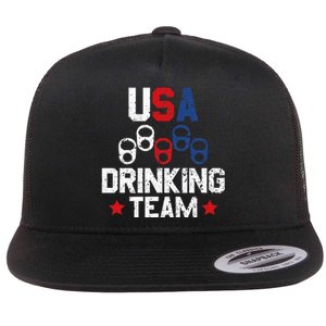 Usa Drinking Team Flag Flat Bill Trucker Hat