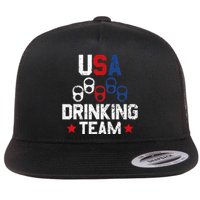 Usa Drinking Team Flag Flat Bill Trucker Hat