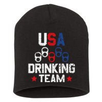 Usa Drinking Team Flag Short Acrylic Beanie