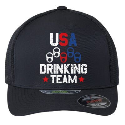 Usa Drinking Team Flag Flexfit Unipanel Trucker Cap