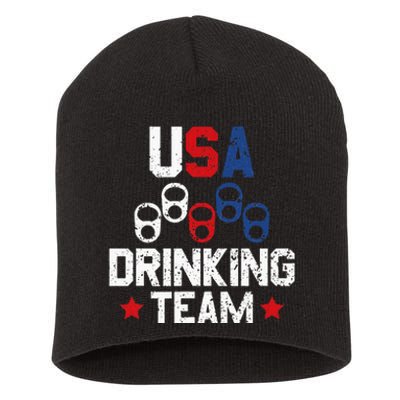 Usa Drinking Team Flag Short Acrylic Beanie