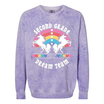 Unicorn Dream Team Class Of 2033 Second Grade Cute Gift Colorblast Crewneck Sweatshirt