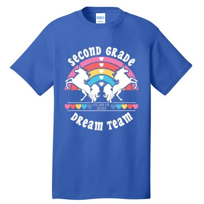 Unicorn Dream Team Class Of 2033 Second Grade Cute Gift Tall T-Shirt