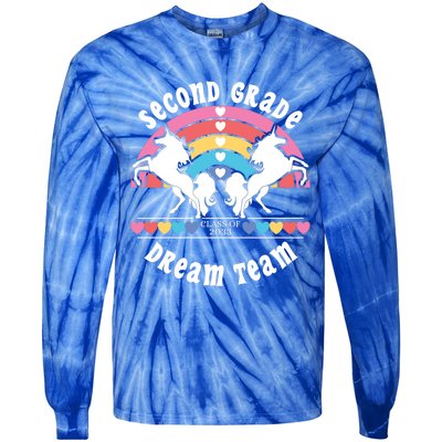 Unicorn Dream Team Class Of 2033 Second Grade Cute Gift Tie-Dye Long Sleeve Shirt