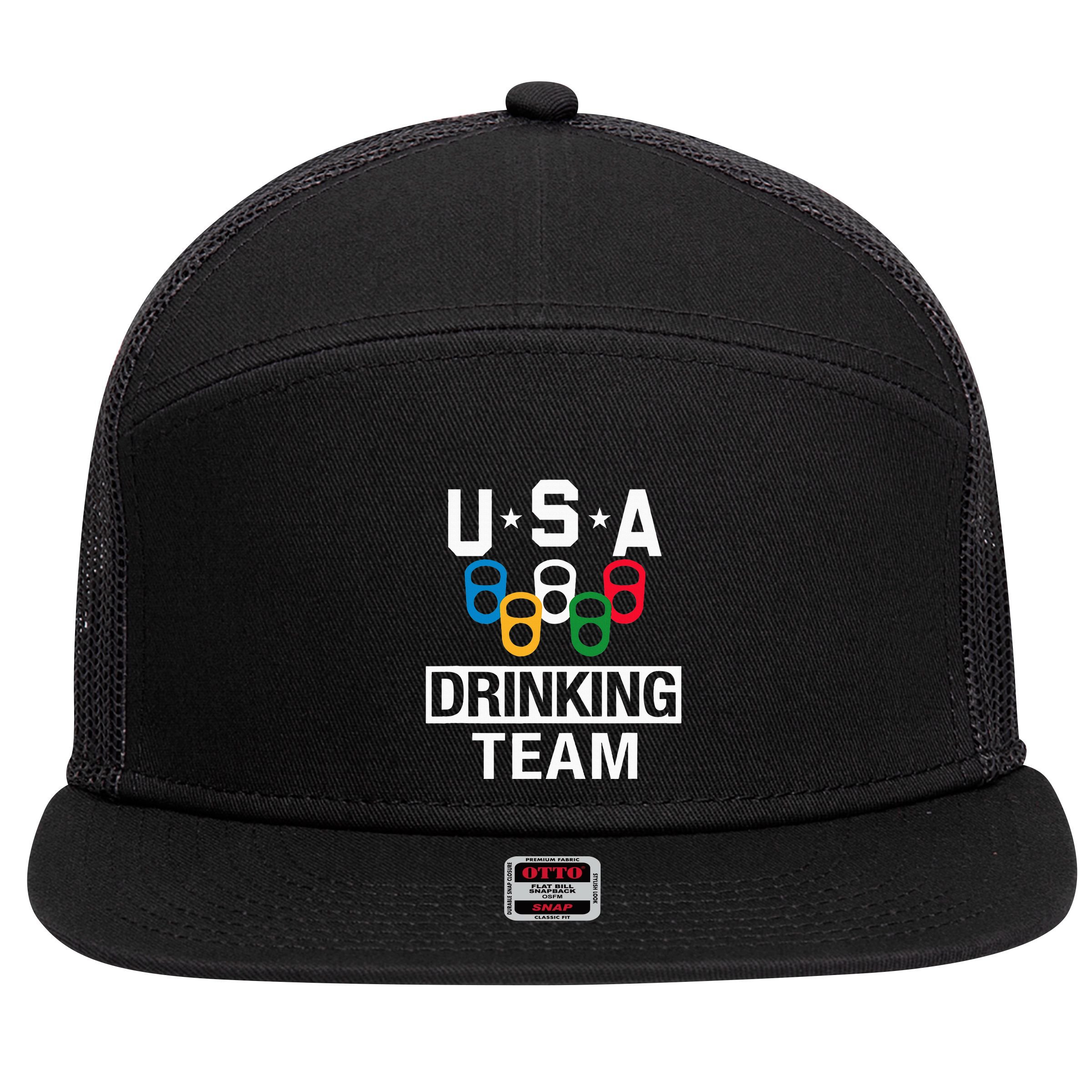 Usa Drinking Team Beer Party 7 Panel Mesh Trucker Snapback Hat