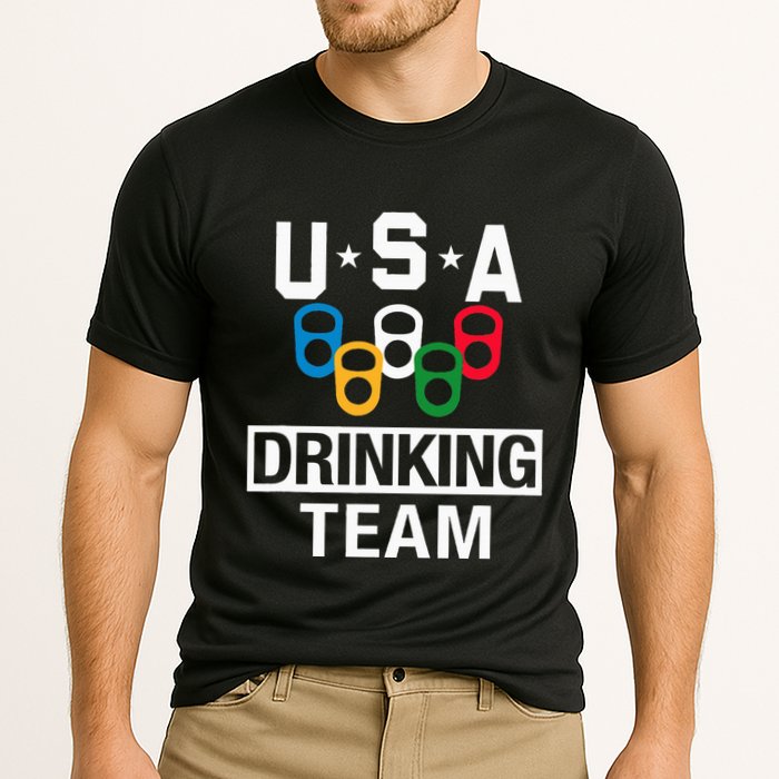 Usa Drinking Team Beer Party Cooling Performance Crew T-Shirt